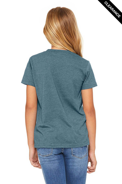 Clearance - Bella+Canvas 3001YCVC Youth Jersey Short Sleeve Tee | Heather Deep Teal