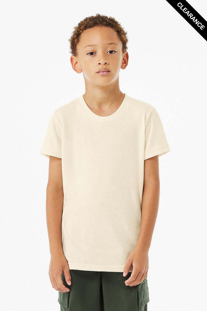 Clearance - Bella+Canvas 3001YCVC Youth Jersey Short Sleeve Tee | Heather Natural