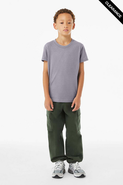 Clearance - Bella+Canvas 3001YCVC Youth Jersey Short Sleeve Tee | Heather Storm