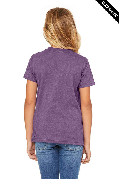 Clearance - Bella+Canvas 3001YCVC Youth Jersey Short Sleeve Tee | Heather Team Purple
