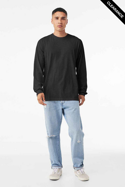 Clearance - Bella+Canvas 3501CVC Unisex Heather CVC Long Sleeve Tee | Dark Grey Heather