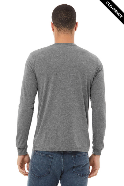 Clearance - BELLA + CANVAS 3513 Unisex Triblend Long Sleeve Tee  | Grey Triblend