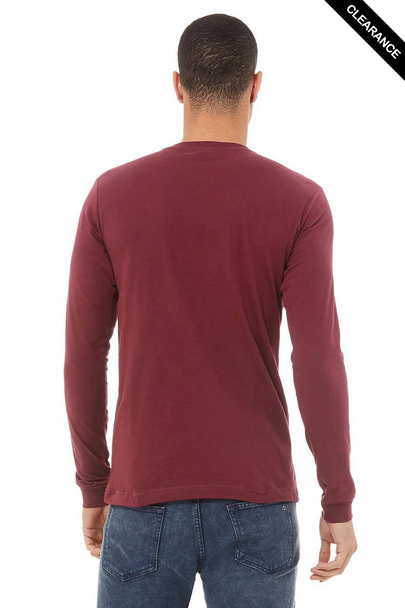 Clearance - BELLA + CANVAS 3513 Unisex Triblend Long Sleeve Tee  | Maroon Triblend