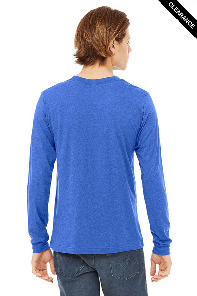Clearance - BELLA + CANVAS 3513 Unisex Triblend Long Sleeve Tee  | True Royal Triblend