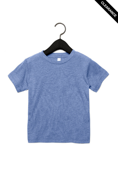 Clearance - Bella+Canvas 3413T Toddler Tri-Blend Short Sleeve Tee | Blue Triblend