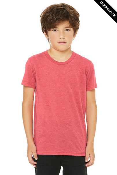 Clearance - 3413Y BELLA + CANVAS Youth Triblend Tee | Red Triblend