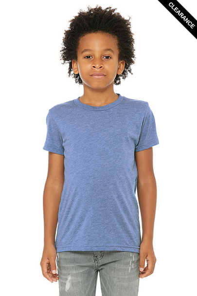 Clearance - 3413Y BELLA + CANVAS Youth Triblend Tee | Blue Triblend