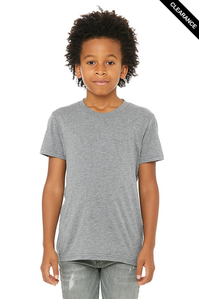 Clearance - 3413Y BELLA + CANVAS Youth Triblend Tee | Grey Triblend