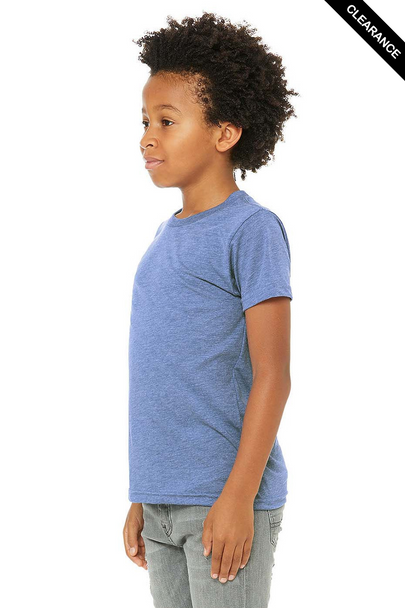 Clearance - 3413Y BELLA + CANVAS Youth Triblend Tee | Blue Triblend