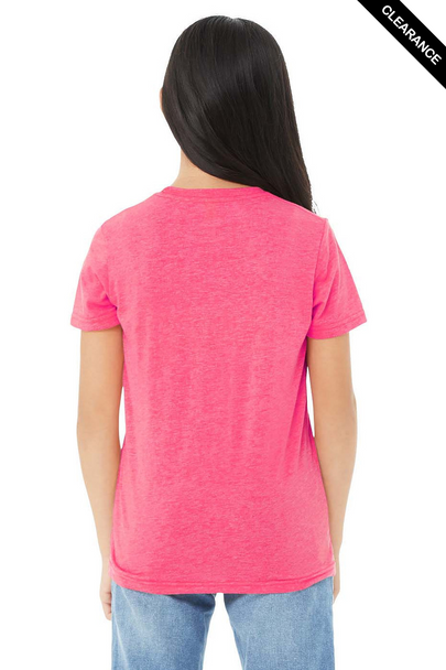 Clearance - 3413Y BELLA + CANVAS Youth Triblend Tee | Charity Pink Triblend