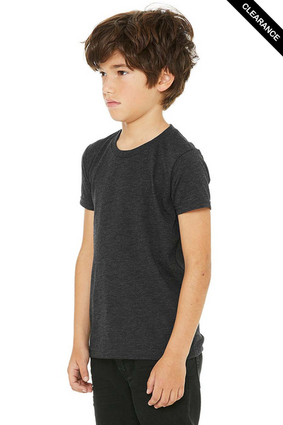 Clearance - 3413Y BELLA + CANVAS Youth Triblend Tee | Charcoal Black Triblend