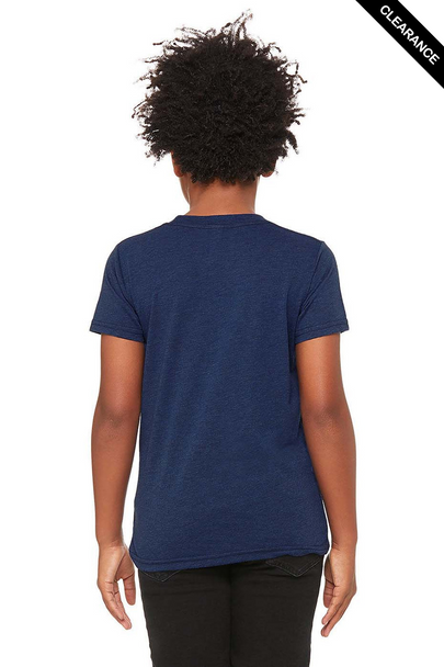 Clearance - 3413Y BELLA + CANVAS Youth Triblend Tee | Navy Triblend