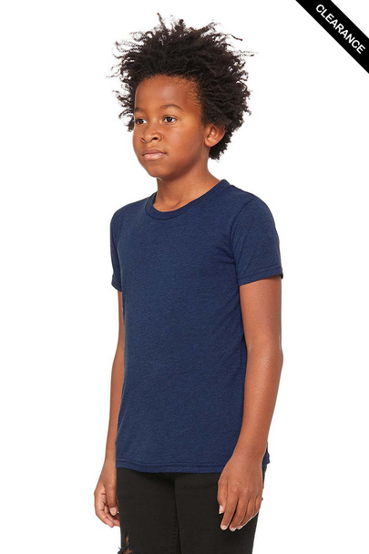 Clearance - 3413Y BELLA + CANVAS Youth Triblend Tee | Navy Triblend