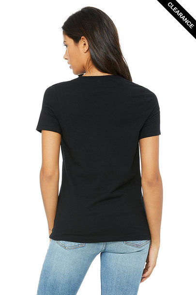 Clearance - BELLA + CANVAS 6405 Women’s Relaxed Jersey V-Neck Tee | Black