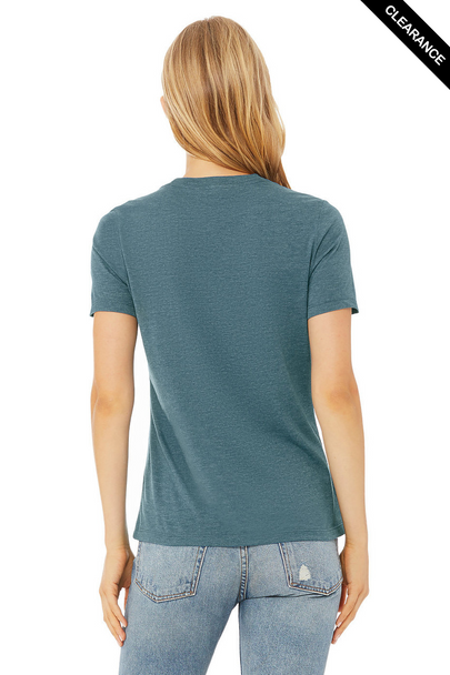 Clearance - BELLA + CANVAS 6400CVC Women’s Relaxed Fit Heather CVC Tee | Heather Deep Teal