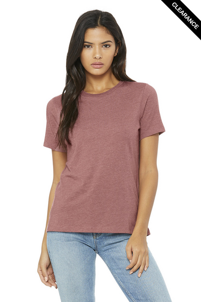 Clearance - BELLA + CANVAS 6400CVC Women’s Relaxed Fit Heather CVC Tee | Heather Mauve