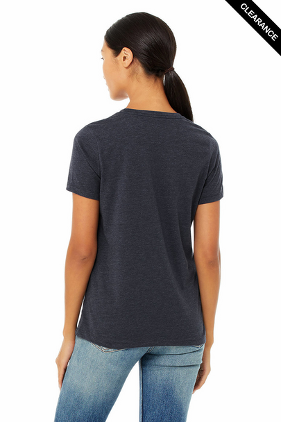 Clearance - BELLA + CANVAS 6400CVC Women’s Relaxed Fit Heather CVC Tee | Heather Navy