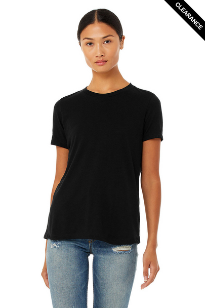 Clearance - BELLA + CANVAS 6400CVC Women’s Relaxed Fit Heather CVC Tee | Solid Black Blend