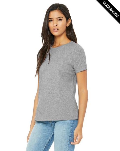 Clearance - BELLA + CANVAS 6400CVC Women’s Relaxed Fit Heather CVC Tee | Athletic Heather