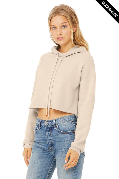 Clearance - BELLA + CANVAS 7502 Women's Crop Fleece Hoodie | Heather Dust