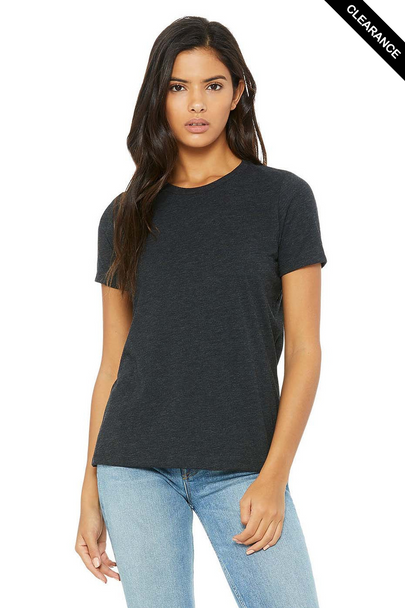 Clearance - Bella+Canvas 6413 Women's Relaxed Tri-Blend T-shirt | Charcoal Black Triblend