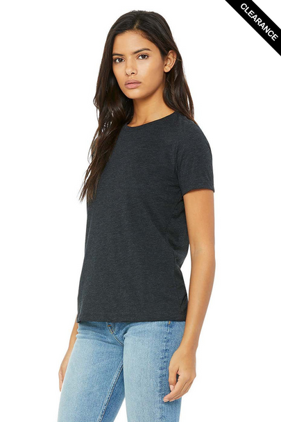 Clearance - Bella+Canvas 6413 Women's Relaxed Tri-Blend T-shirt | Charcoal Black Triblend