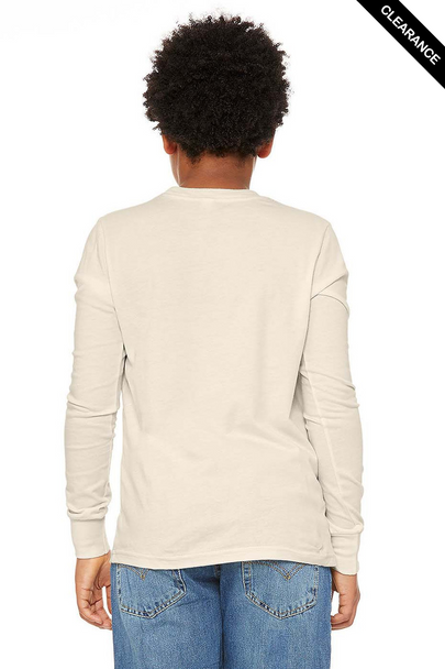 Clearance - Bella+Canvas 3501Y Youth Jersey Long-Sleeve T-Shirt | Natural