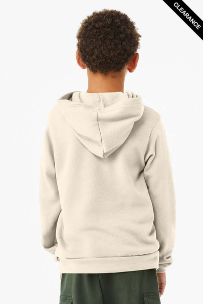 Clearance - Bella + Canvas 3719Y  Youth Sponge Fleece Pullover Hooded Sweatshirt | Natural