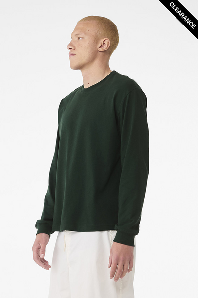 Clearance - Bella + Canvas 3511 Unisex Heavyweight Long-Sleeve T-Shirt | Forest