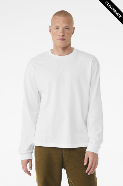 Clearance - Bella + Canvas 3511 Unisex Heavyweight Long-Sleeve T-Shirt | White