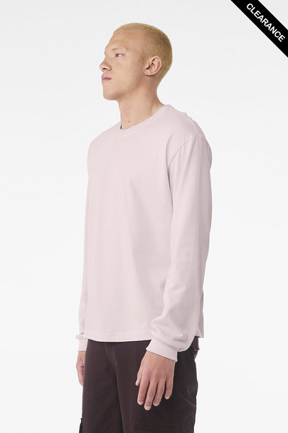 Clearance - Bella + Canvas 3511 Unisex Heavyweight Long-Sleeve T-Shirt | Soft Pink