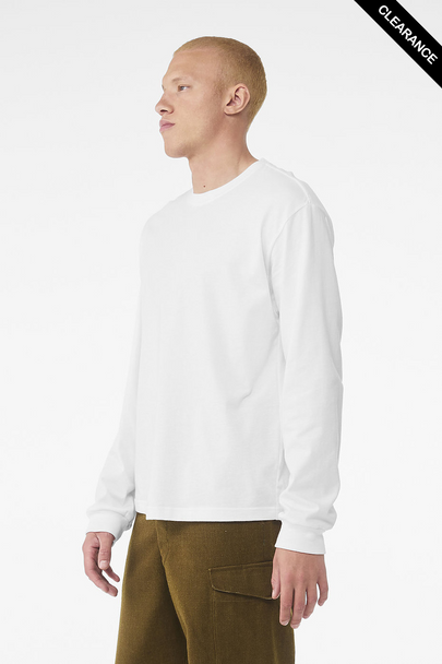 Clearance - Bella + Canvas 3511 Unisex Heavyweight Long-Sleeve T-Shirt | White
