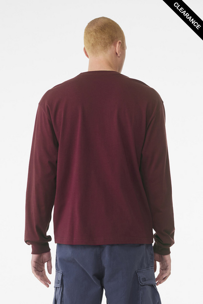 Clearance - Bella + Canvas 3511 Unisex Heavyweight Long-Sleeve T-Shirt | Maroon