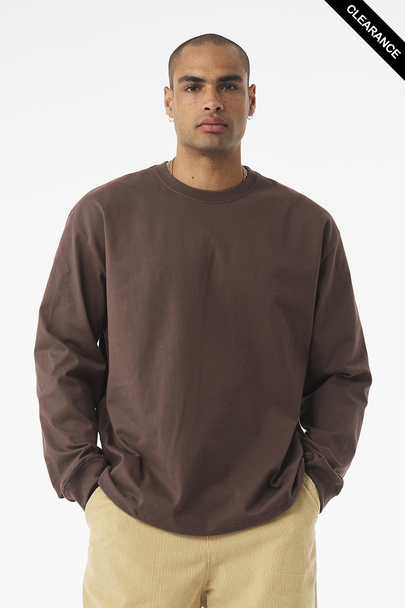 Clearance - BELLA + CANVAS 4651 7.5 oz Heavyweight Long Sleeve Tee | Cocoa