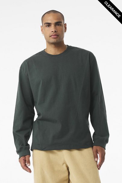 Clearance - BELLA + CANVAS 4651 7.5 oz Heavyweight Long Sleeve Tee | Hunter Green
