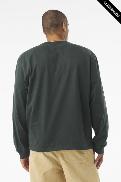 Clearance - BELLA + CANVAS 4651 7.5 oz Heavyweight Long Sleeve Tee | Hunter Green