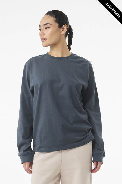Clearance - BELLA + CANVAS 4651 7.5 oz Heavyweight Long Sleeve Tee | Vintage Navy