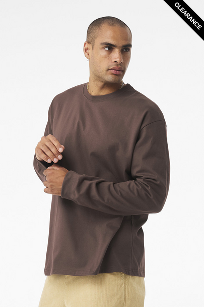 Clearance - BELLA + CANVAS 4651 7.5 oz Heavyweight Long Sleeve Tee | Cocoa