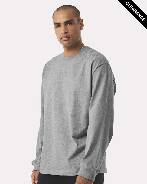 Clearance - BELLA + CANVAS 4651 7.5 oz Heavyweight Long Sleeve Tee | Athletic Heather