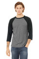 Bella+Canvas 3200 Unisex 3/4 Baseball T-shirt - BlankClothing.ca