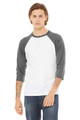 Bella+Canvas 3200 Unisex 3/4 Baseball T-shirt - BlankClothing.ca