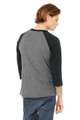 Maglietta Unisex Canvas C3200 Maniche 3/4, Grigio/Marrone Triblend, Taglia S, Stampa Digitale Eco-Friendly