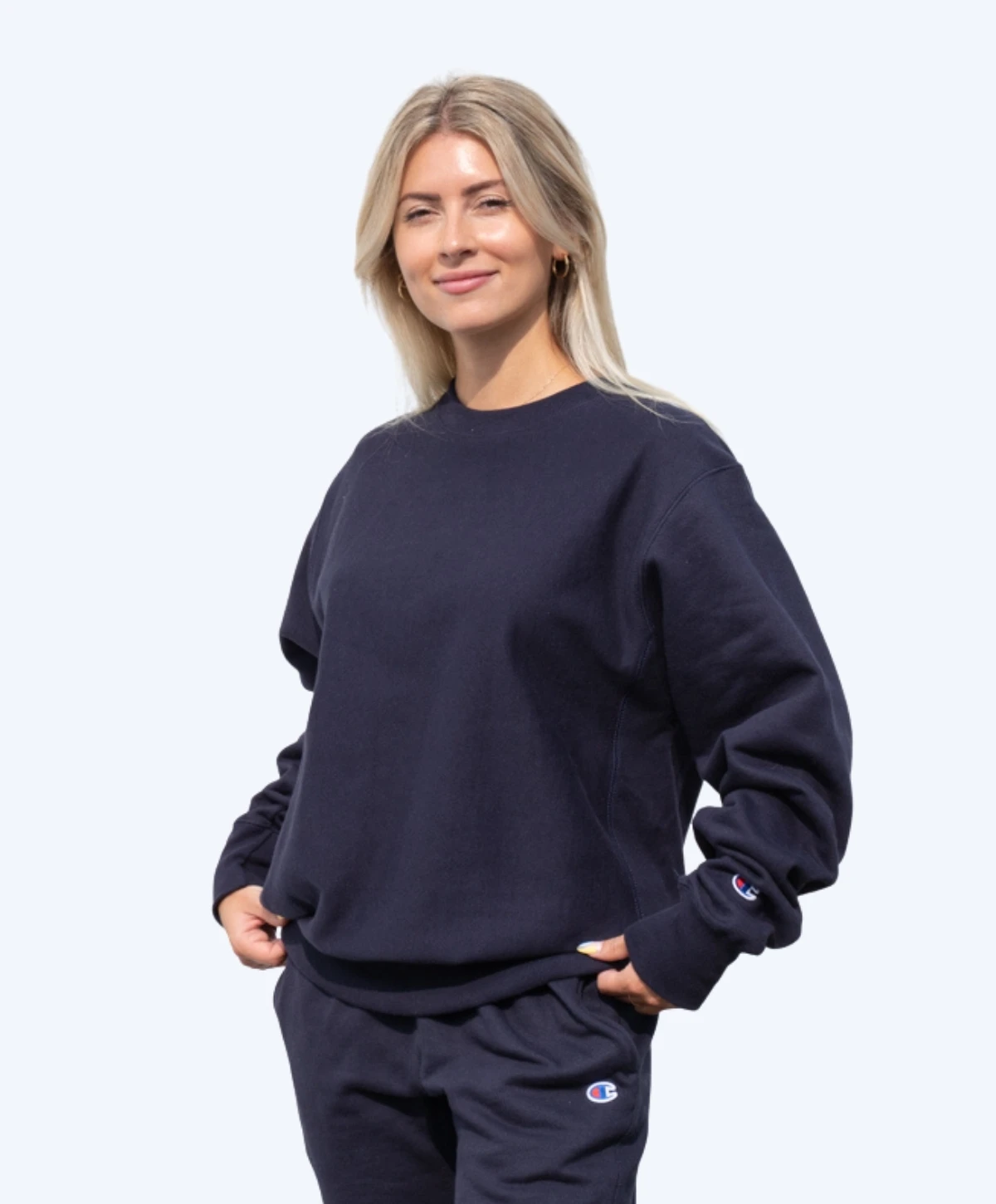 champion s149 reverse weave crewneck sweatshirt in navy
