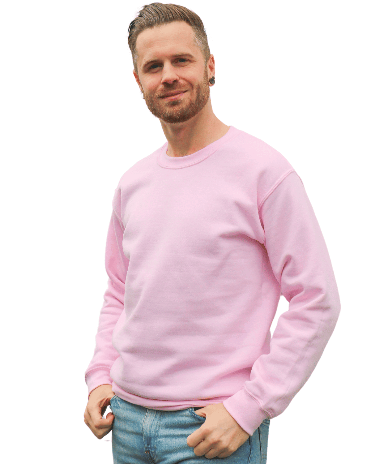 gildan g180 in heliconia for pink shirt day