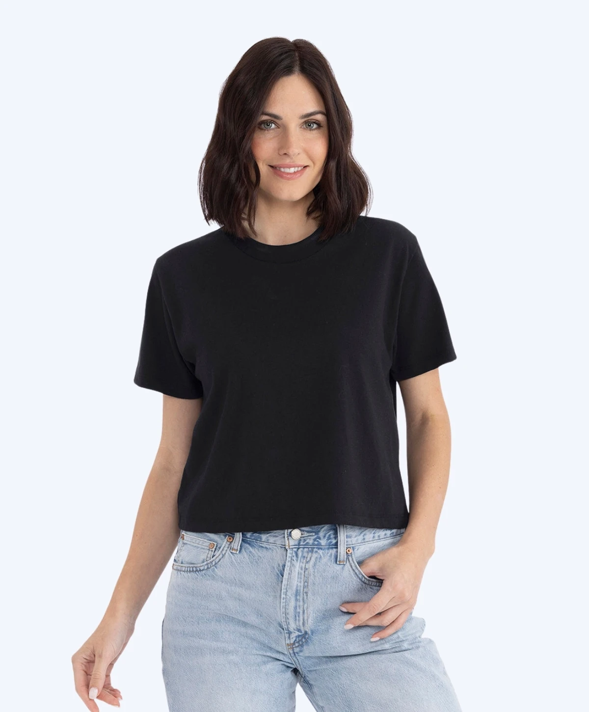 next level 7610 ladies' heavyweight boxy t-shirt in black