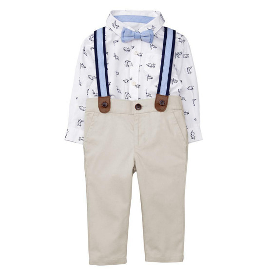 Baby Boy Dino Suspenders Set