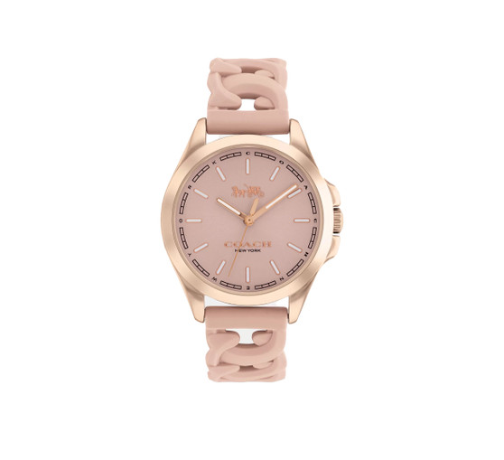 Women's Libby Pink Rubber Strap Watch, 34mm