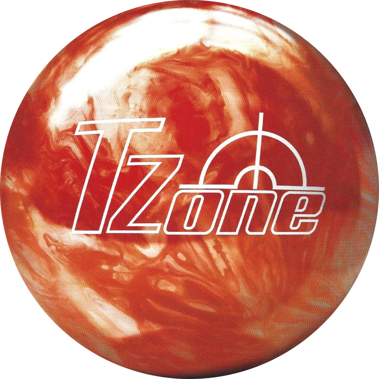 Brunswick Orange White Pearl Glow Target Zone Bowling Ball - 123Bowl