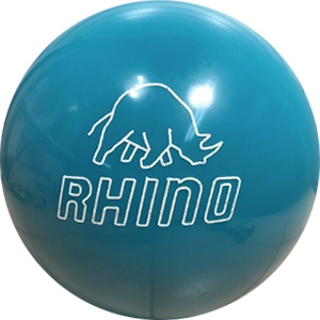 Brunswick Rhino Turquoise Plastic Bowling Ball - 123Bowl