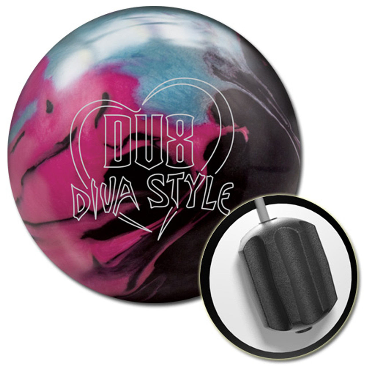 DV8 DIVA ボウリングボール ピンク/黒 Diva Style - 123Bowl